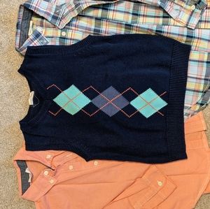 Boys S(5-6) Long sleeve dress shirts w/ sweater